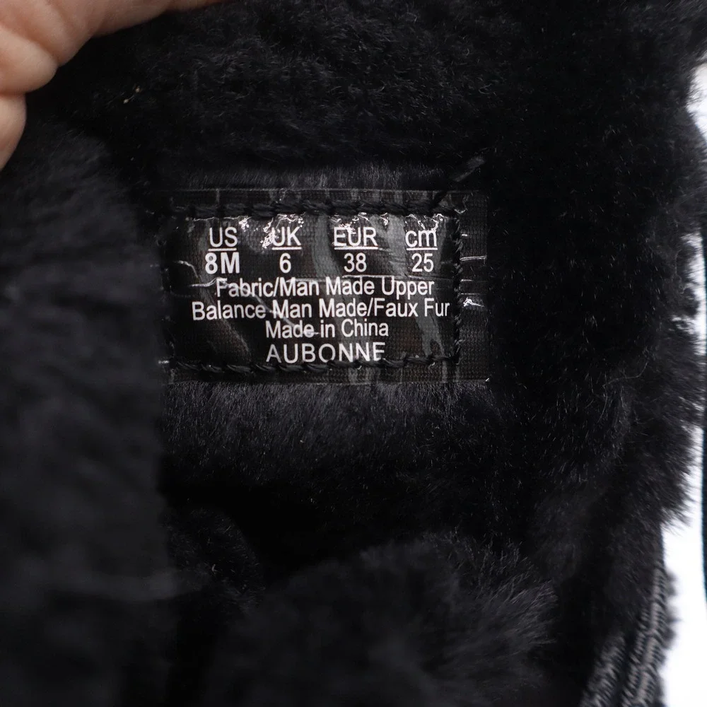 Ryka Aubonne Womens Black Faux Fur Lined Bungee Winter Snow Boots Size 8M
